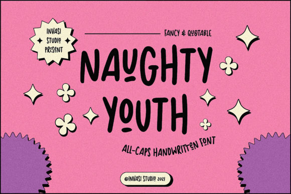 Naughty Youth: A Playful Display Font for Editorial Creators