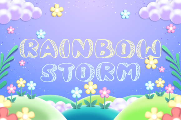 Rainbow Storm: A Bubbly Display Font for Editorial Design